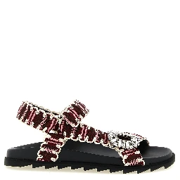 Multicolor Polyester Flat Sandals