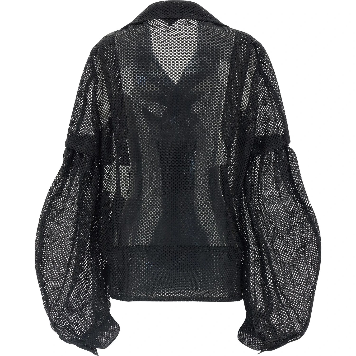 Black Polyester Biker Jacket
