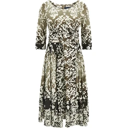Multicolor Cotton Midi Dress