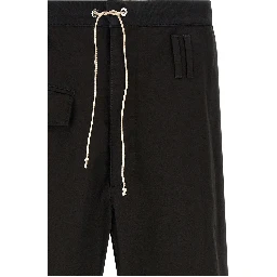 Black Cotton Casual Pants
