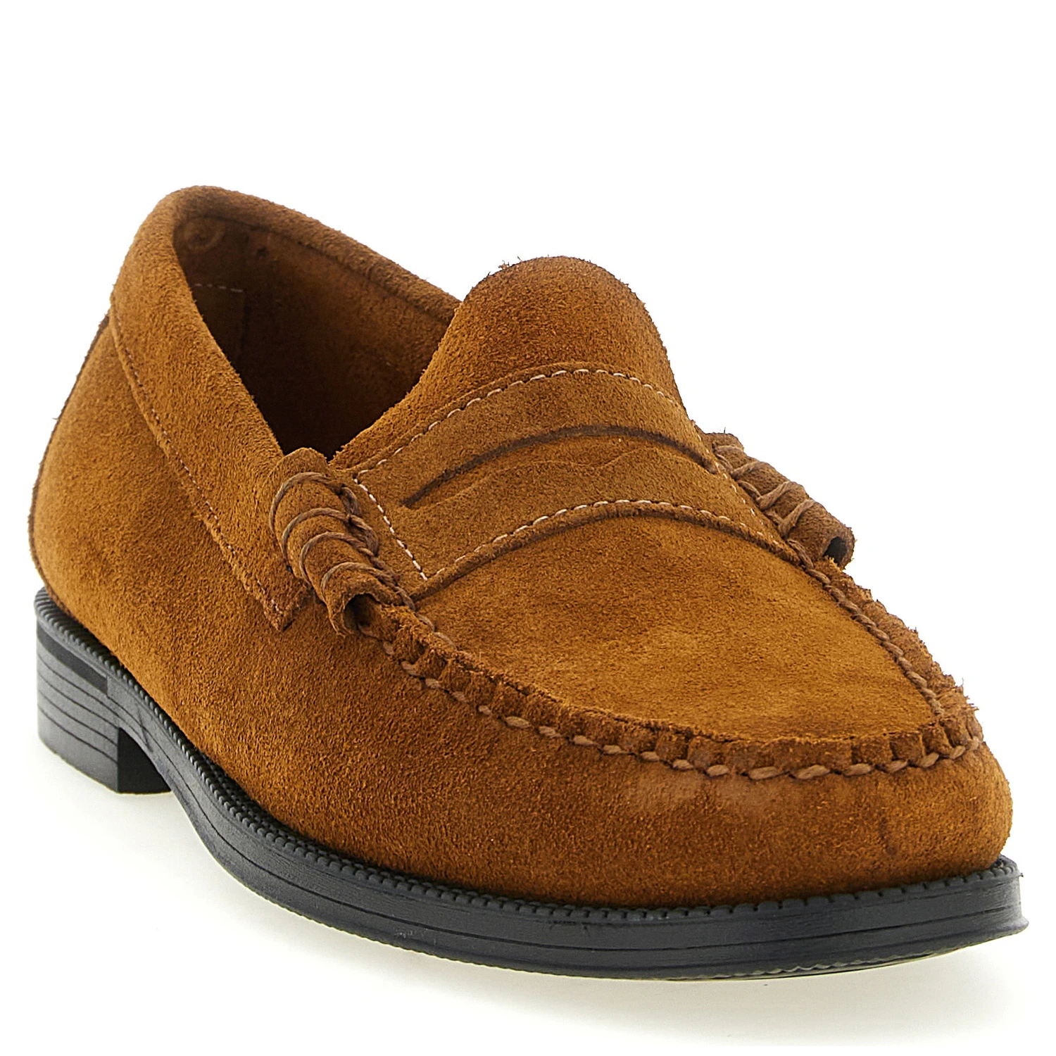 Brown Cowhide Slip-On Loafers