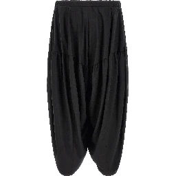Black Polyester Casual Pants