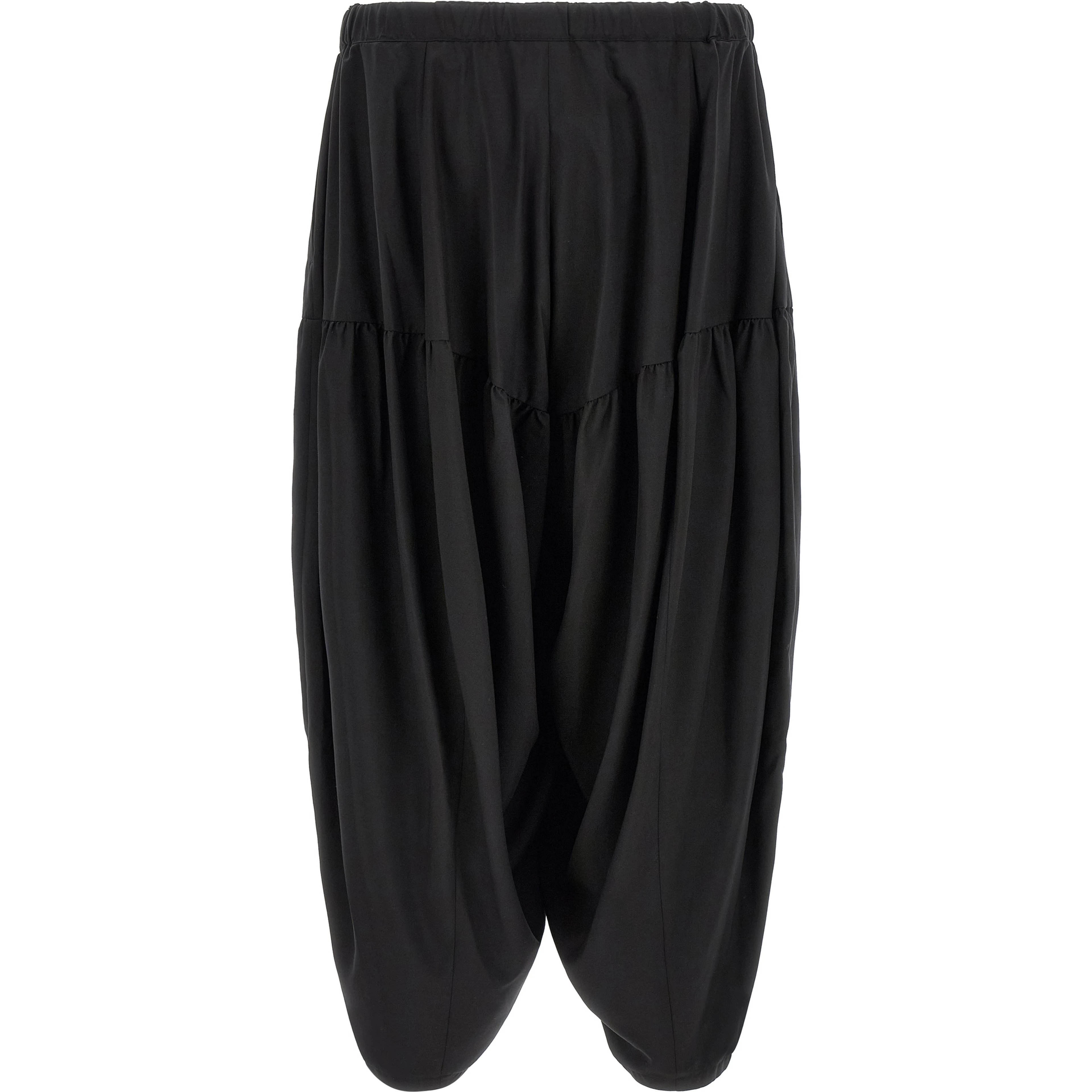 Black Polyester Casual Pants