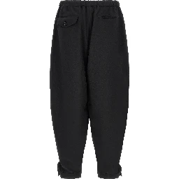Black Polyester Casual Pants