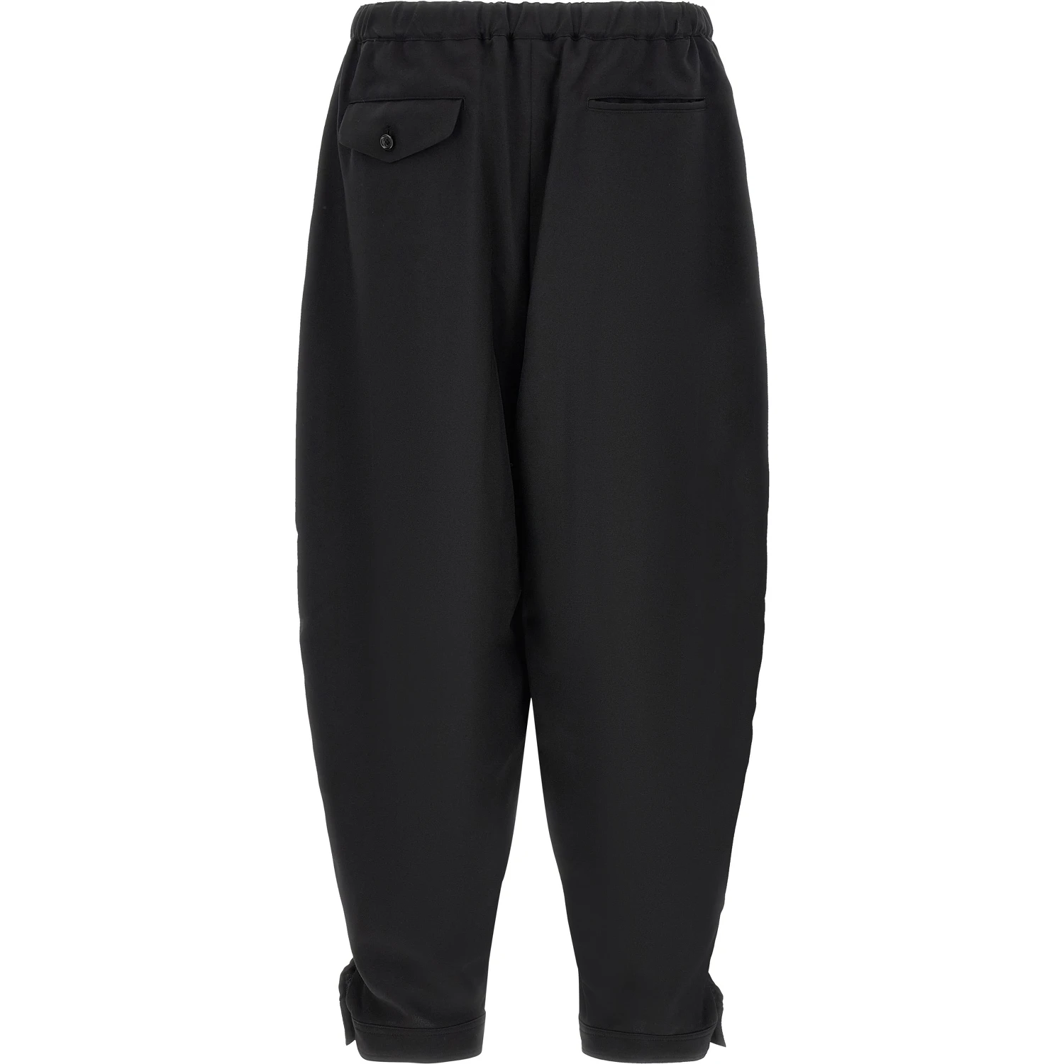Black Polyester Casual Pants