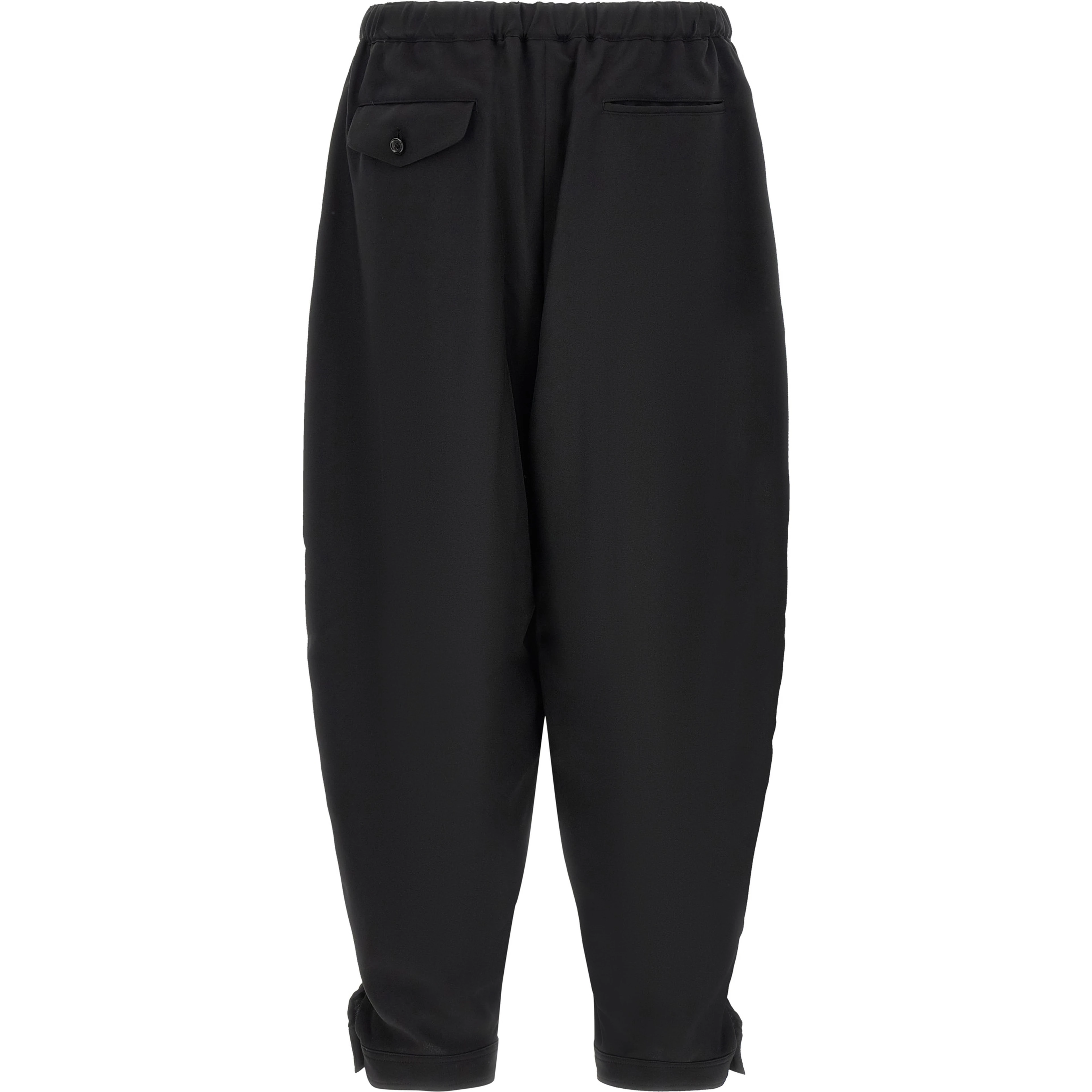 Black Polyester Casual Pants