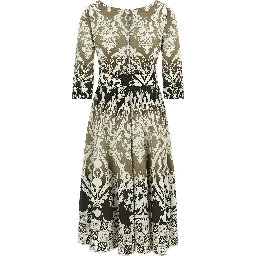 Multicolor Cotton Midi Dress
