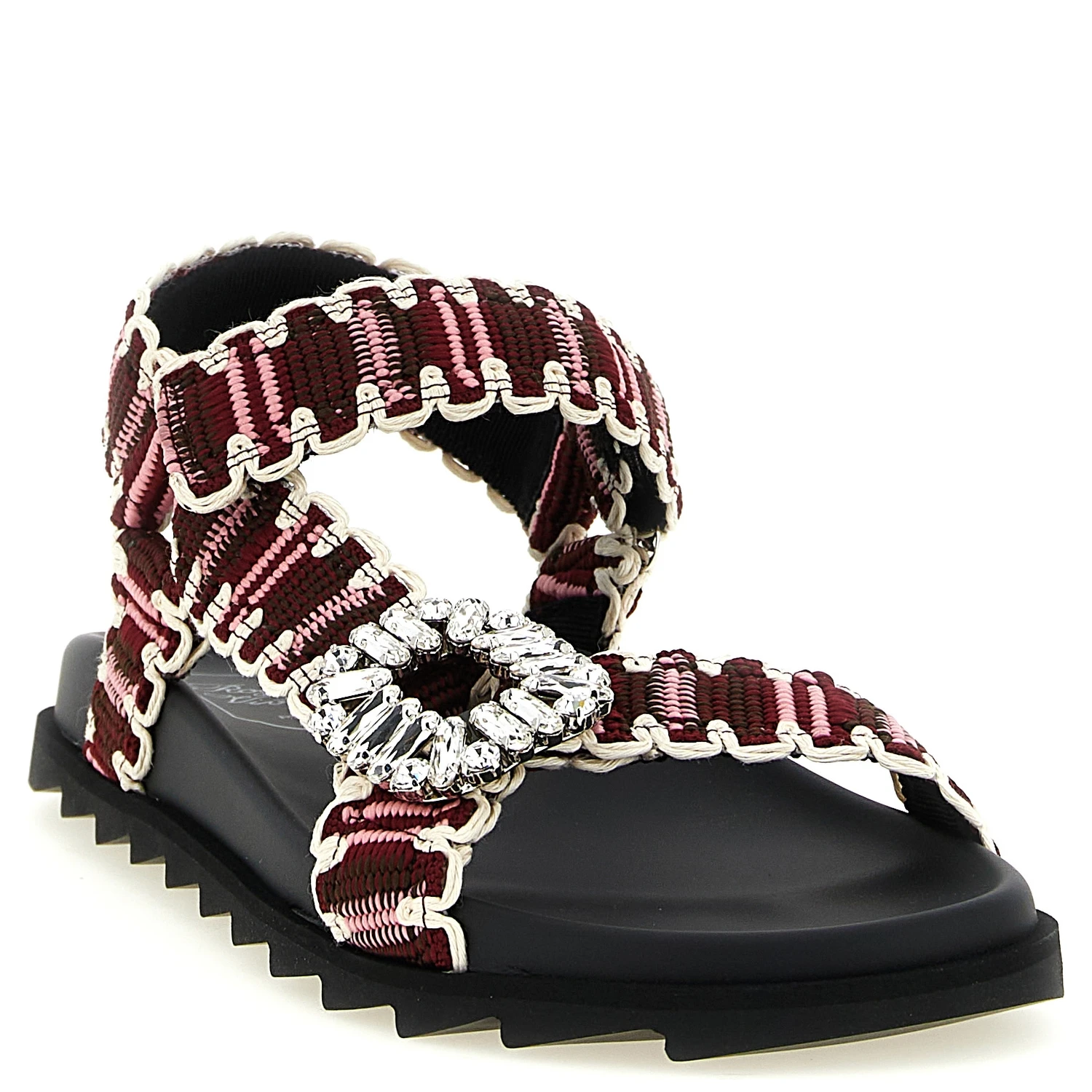 Multicolor Polyester Flat Sandals
