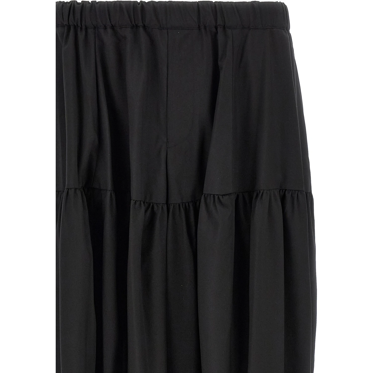 Black Polyester Casual Pants