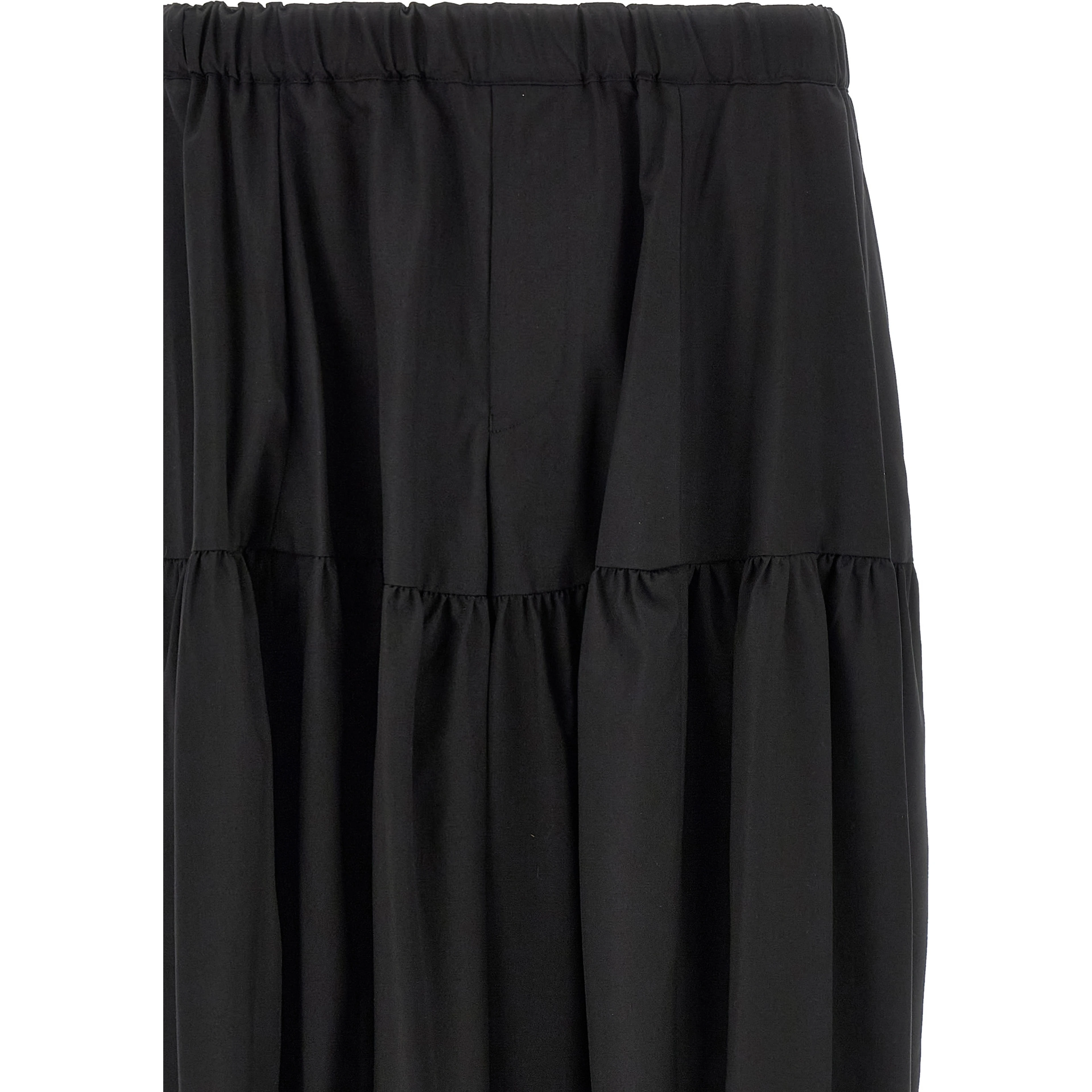 Black Polyester Casual Pants