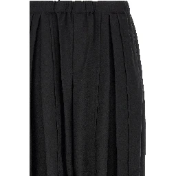 Black Polyester Casual Pants