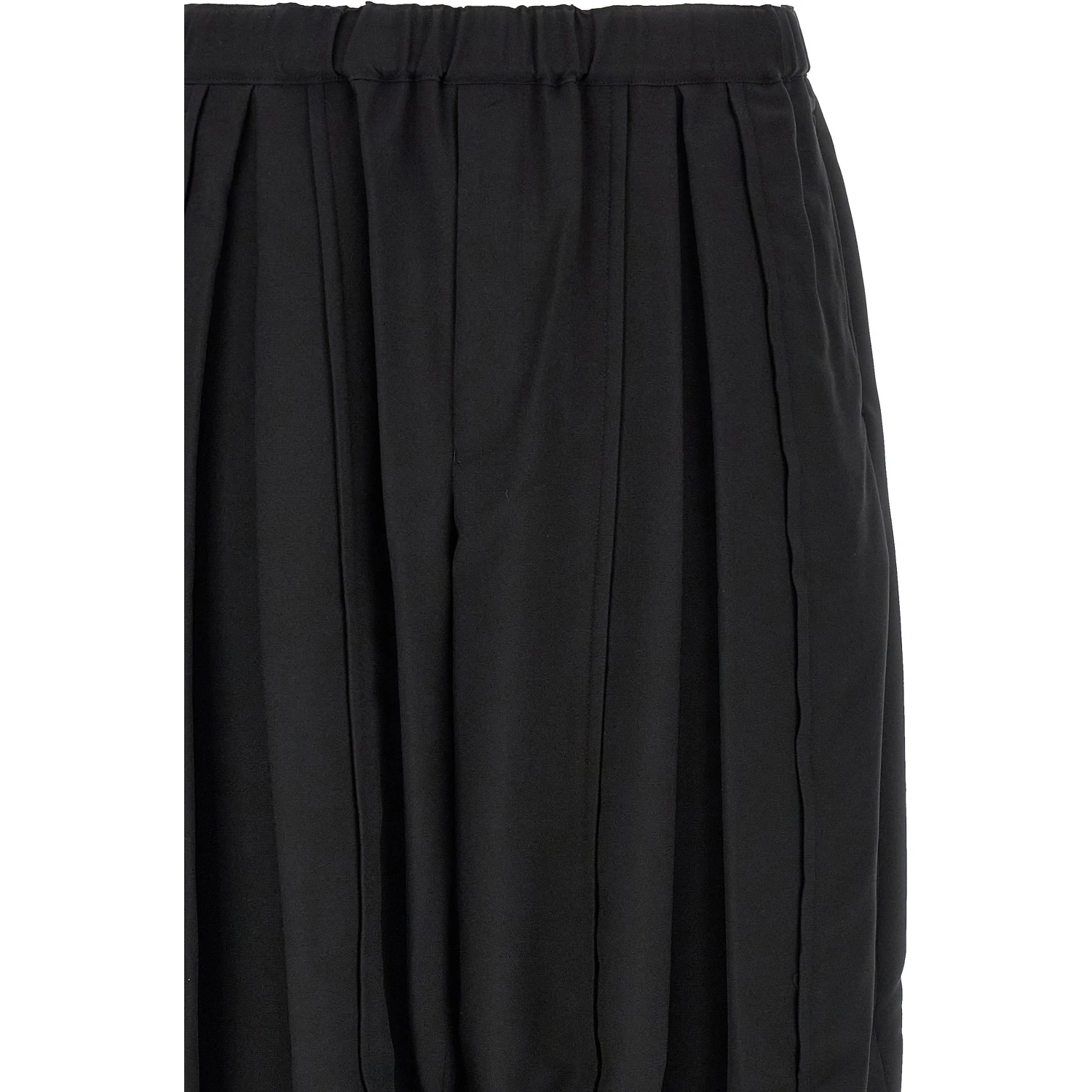 Black Polyester Casual Pants