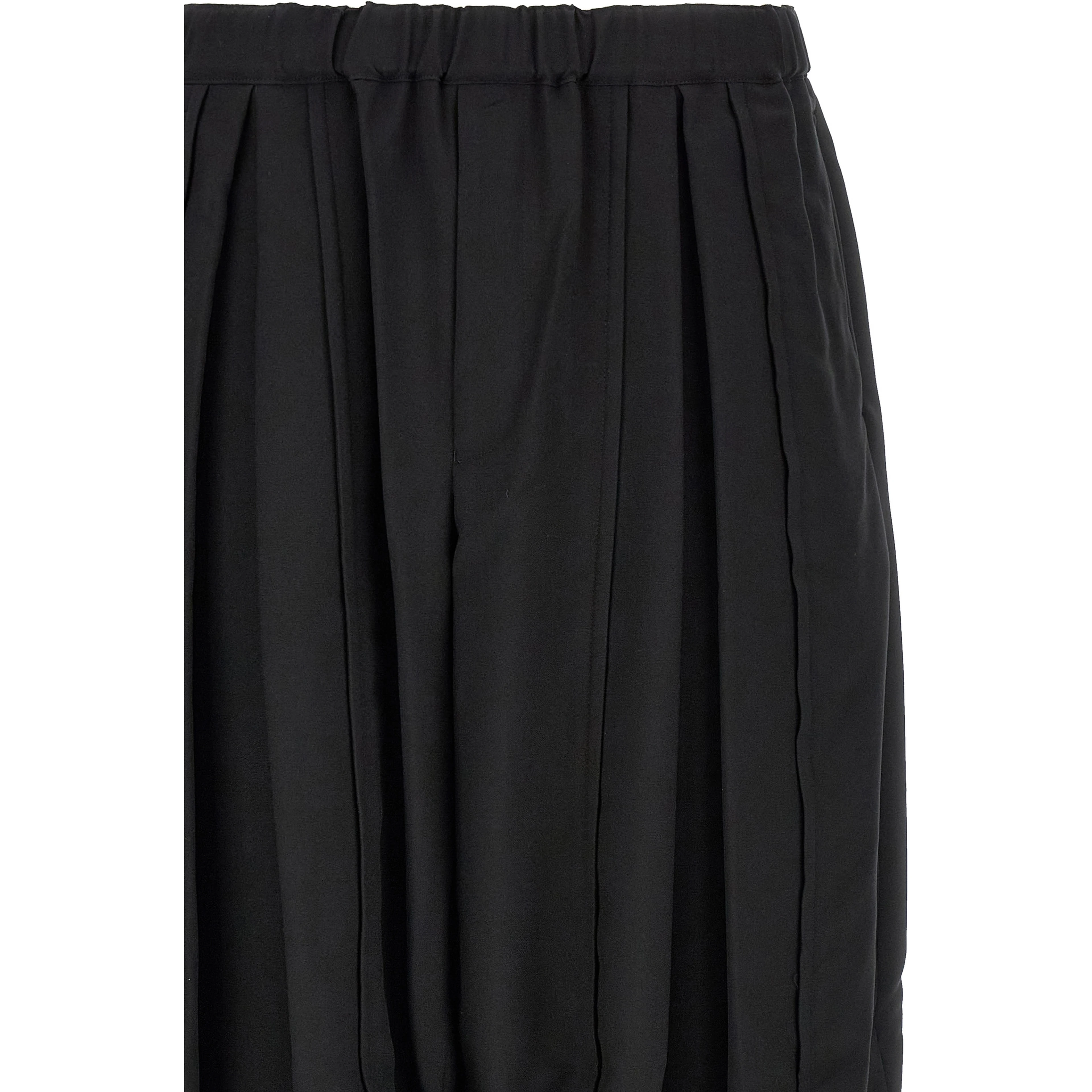 Black Polyester Casual Pants
