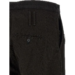 Black Cotton Casual Pants