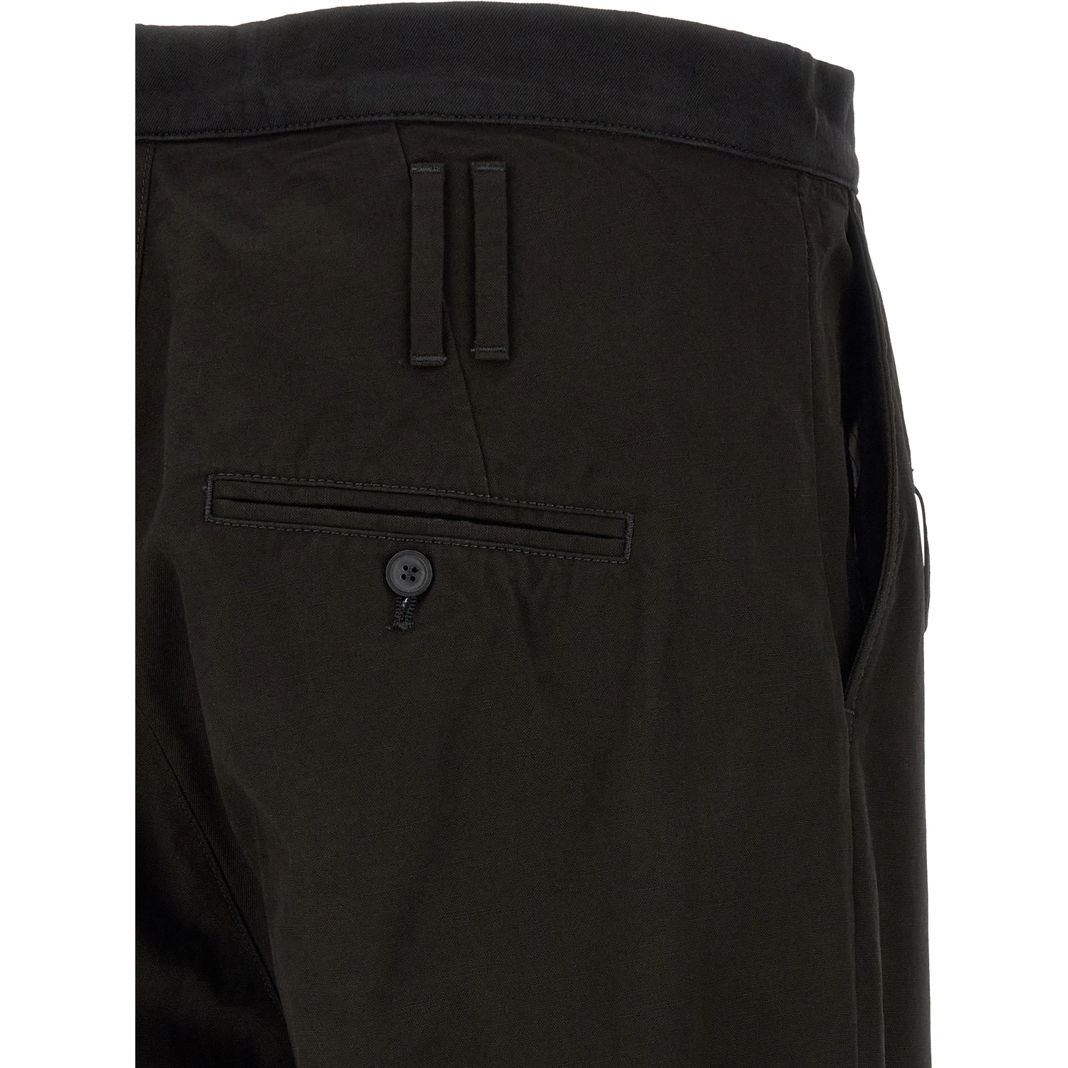 Black Cotton Casual Pants