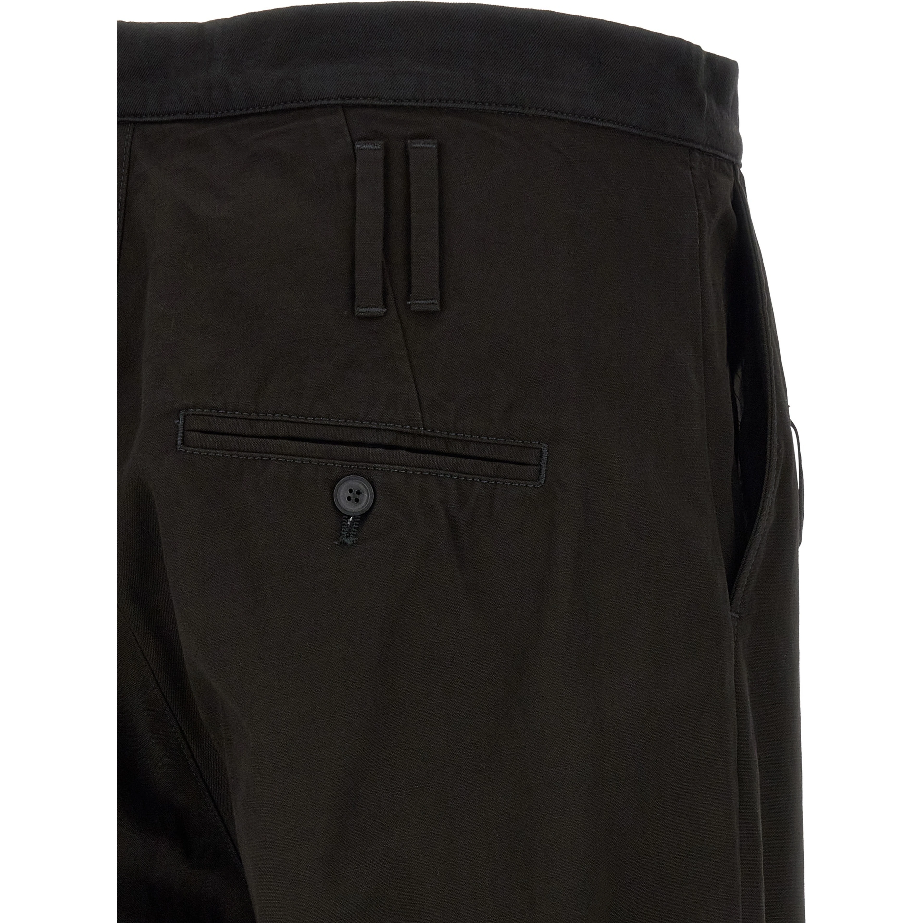 Black Cotton Casual Pants