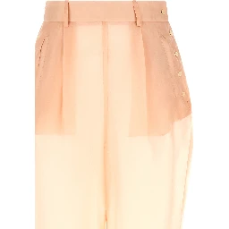 Multicolor Silk Casual Pants