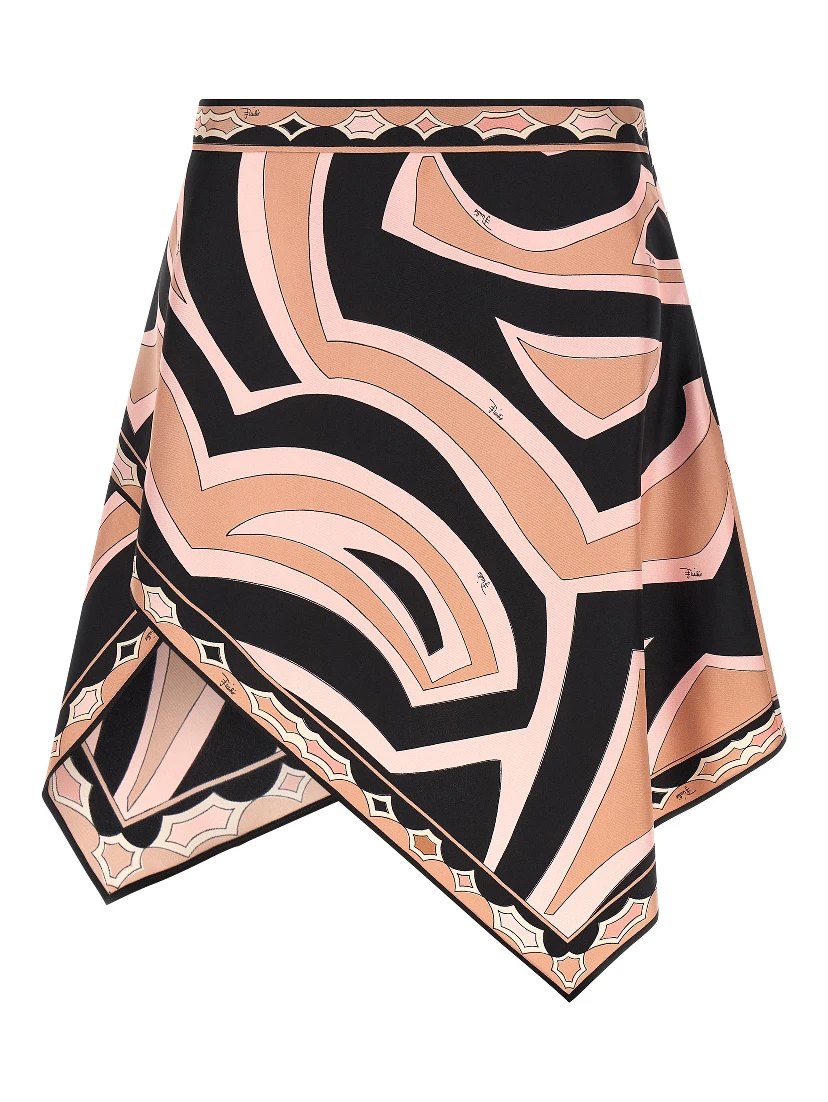 Multicolor Silk Long Skirt