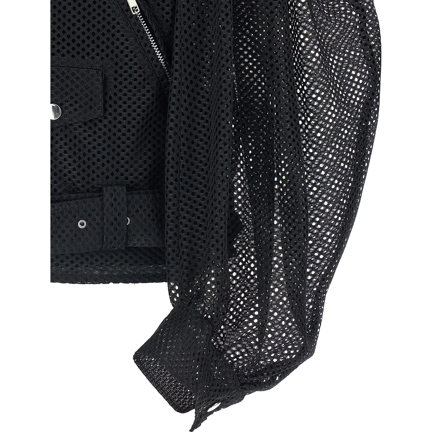 Black Polyester Biker Jacket