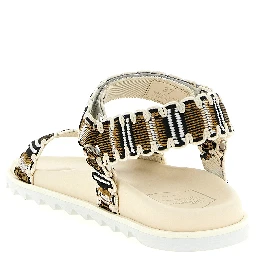 Multicolor Polyester Flat Sandals