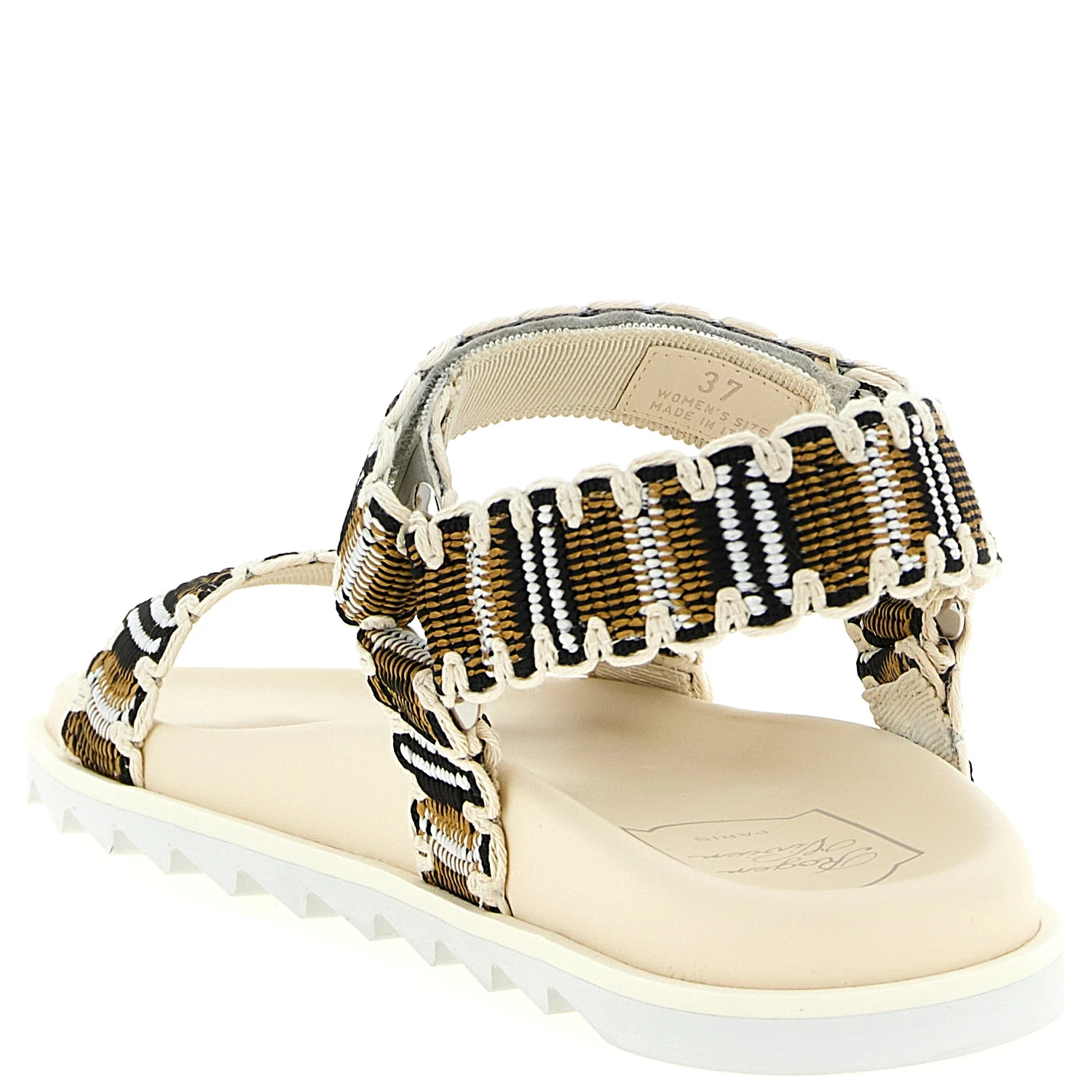 Multicolor Polyester Flat Sandals