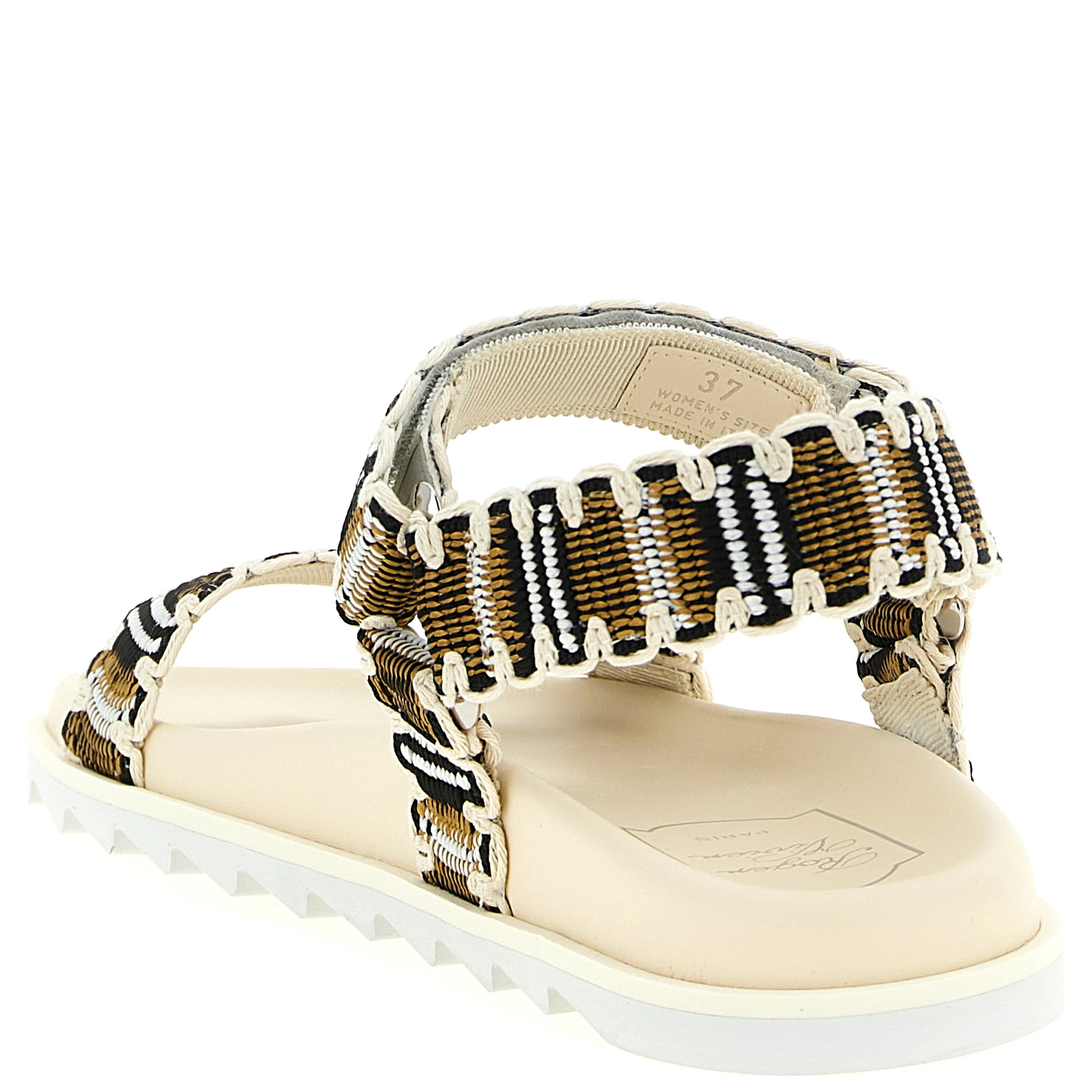 Multicolor Polyester Flat Sandals