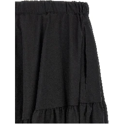Black Polyester Casual Pants