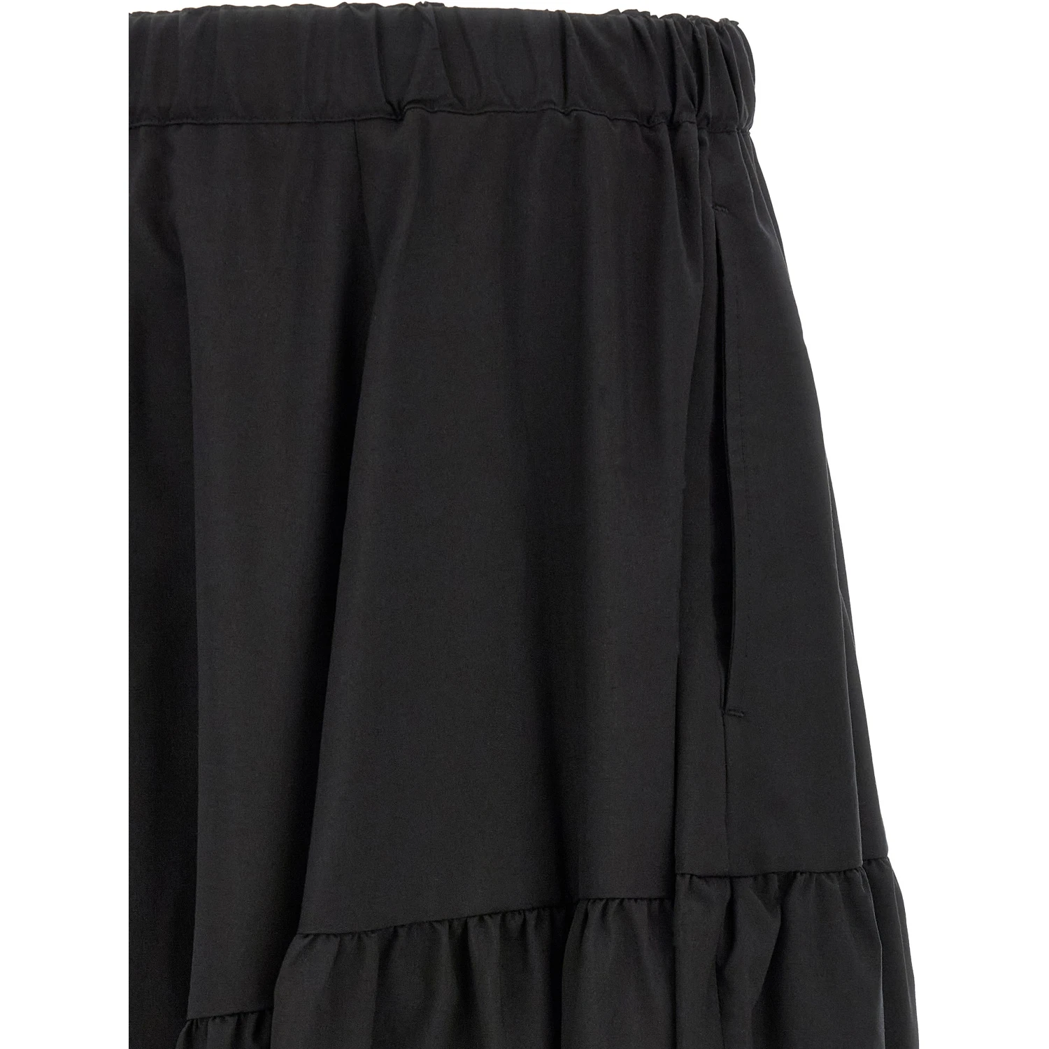 Black Polyester Casual Pants