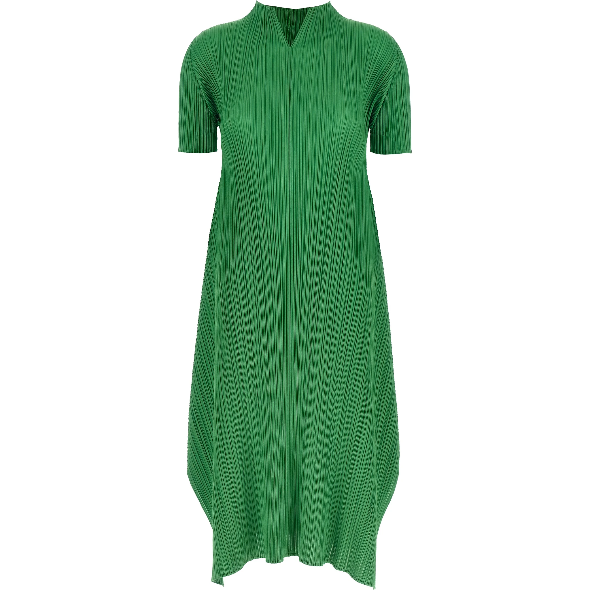 Bicolor Polyester Midi Dress