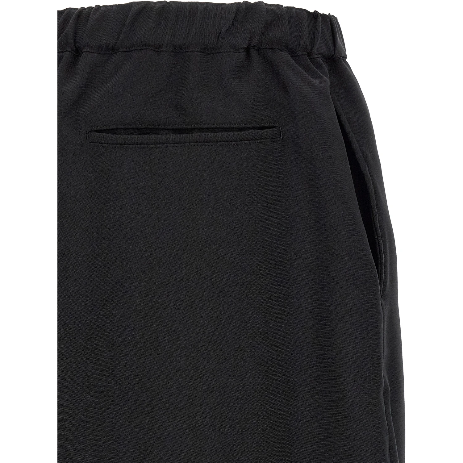 Black Polyester Casual Pants