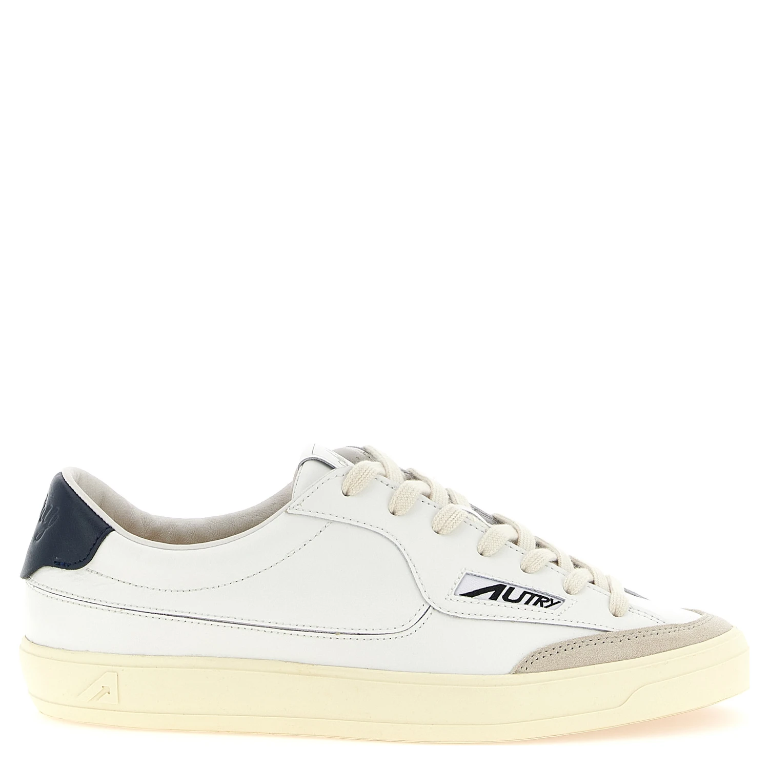 White Cowhide Low Top Sneakers