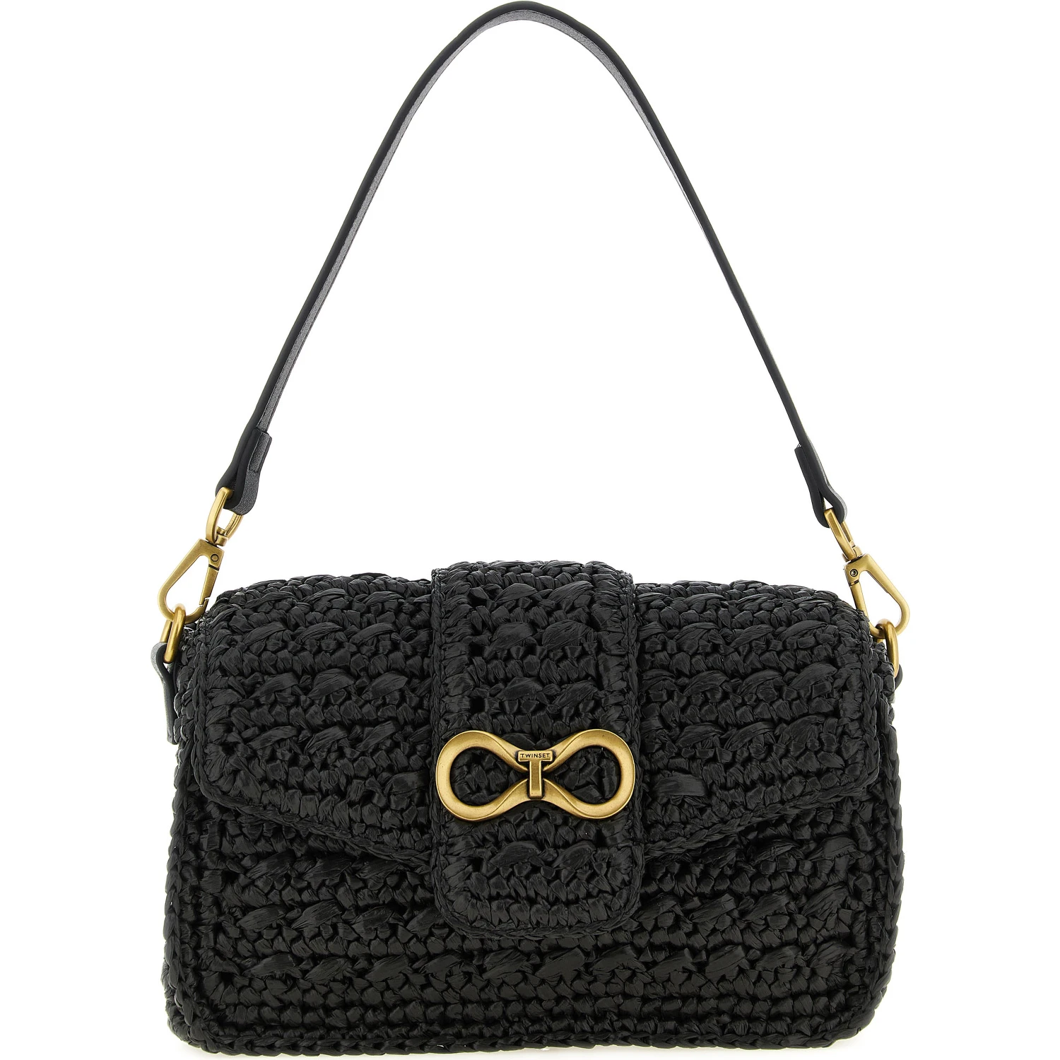 Black Polypropylene Crossbody Bag