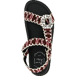 Multicolor Polyester Flat Sandals