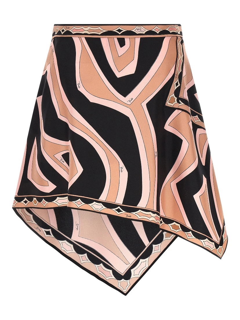 Multicolor Silk Long Skirt