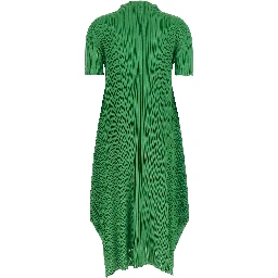 Bicolor Polyester Midi Dress