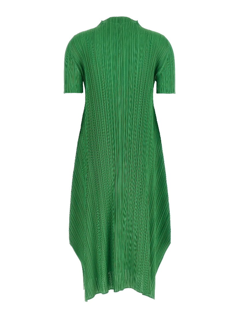Bicolor Polyester Midi Dress