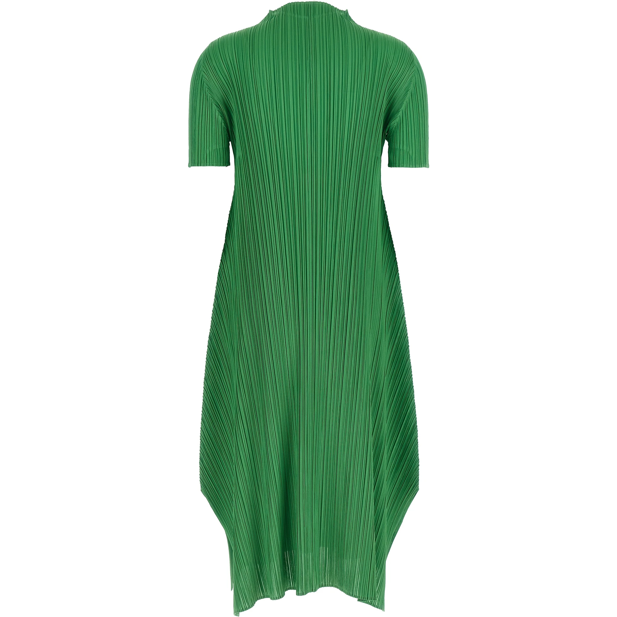 Bicolor Polyester Midi Dress