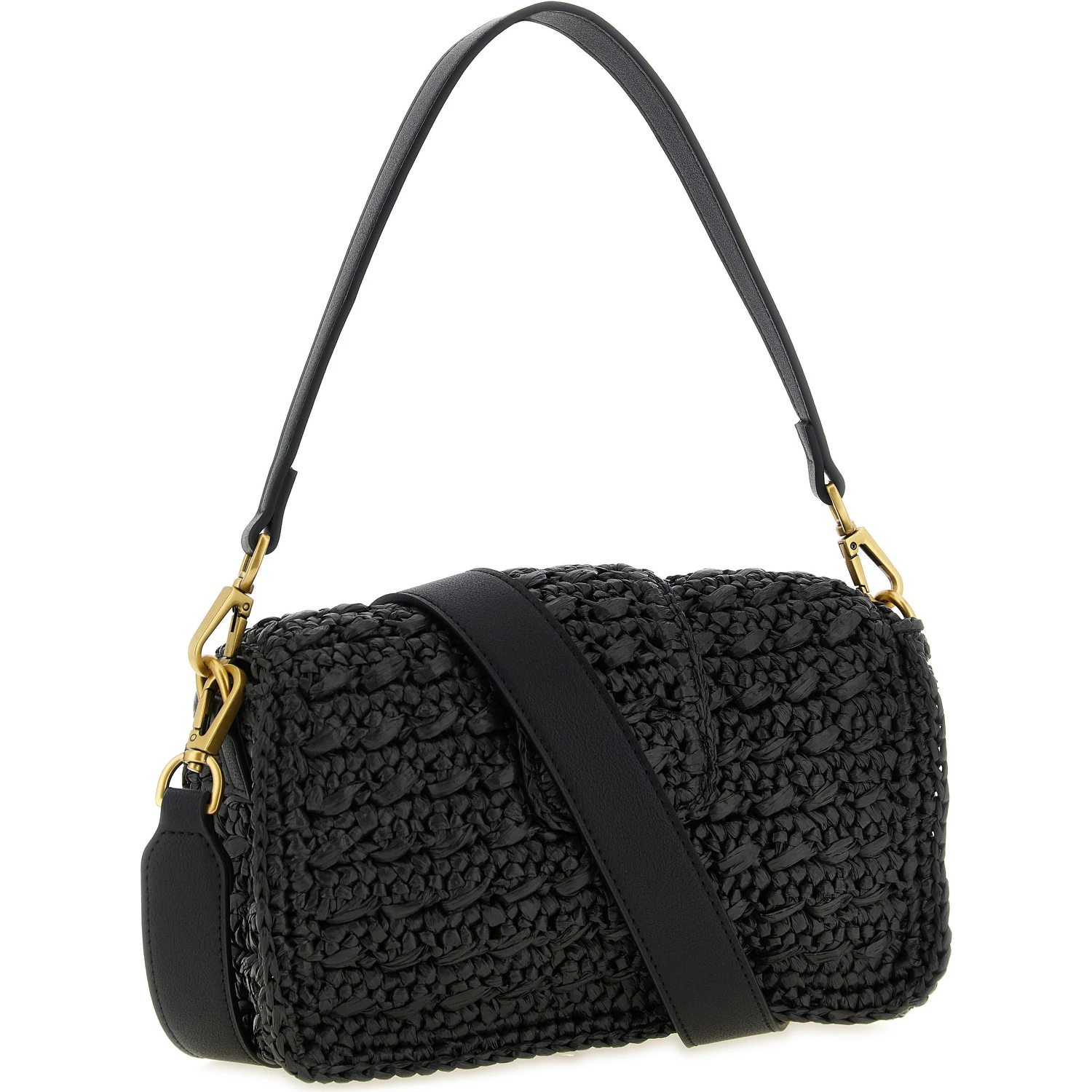 Black Polypropylene Crossbody Bag