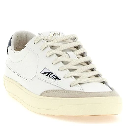 White Cowhide Low Top Sneakers