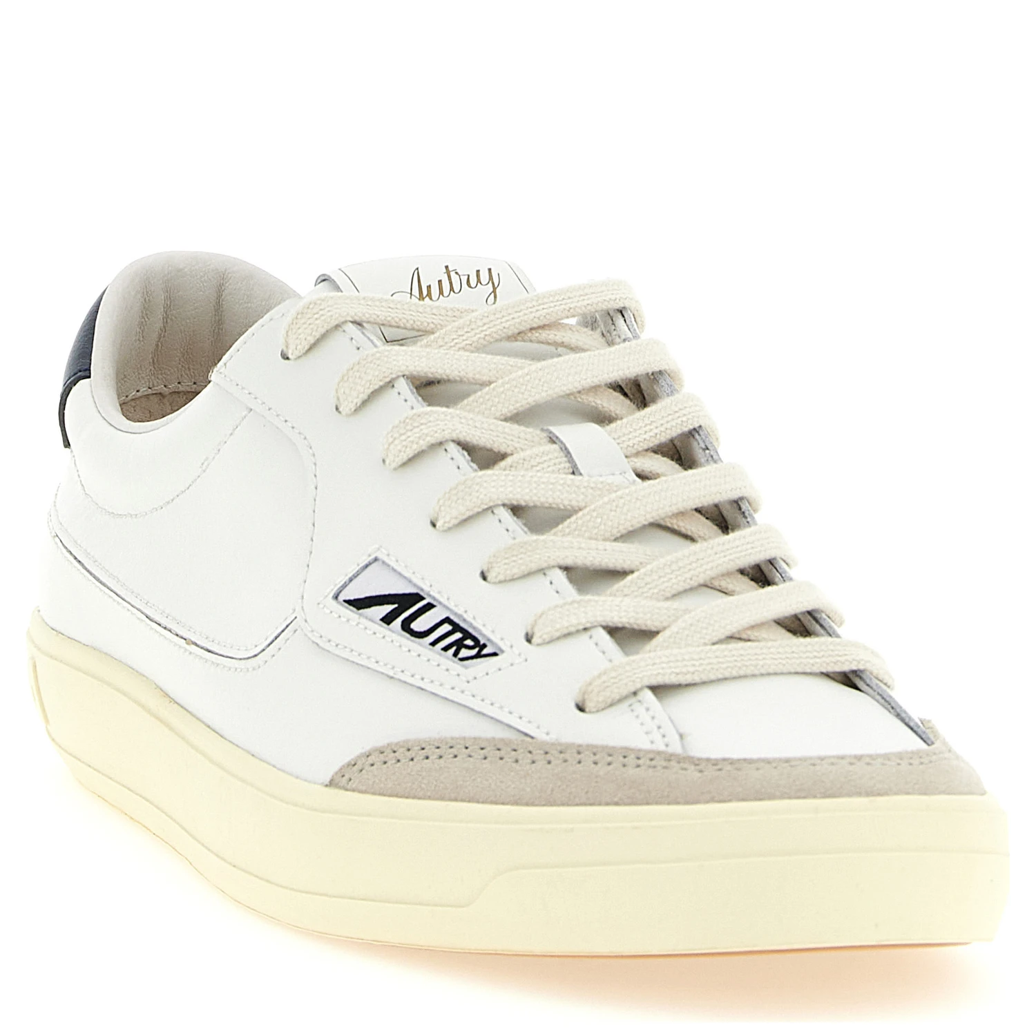 White Cowhide Low Top Sneakers