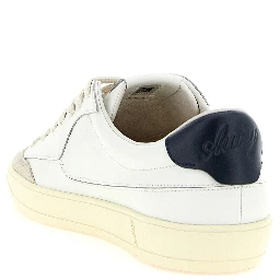 White Cowhide Low Top Sneakers