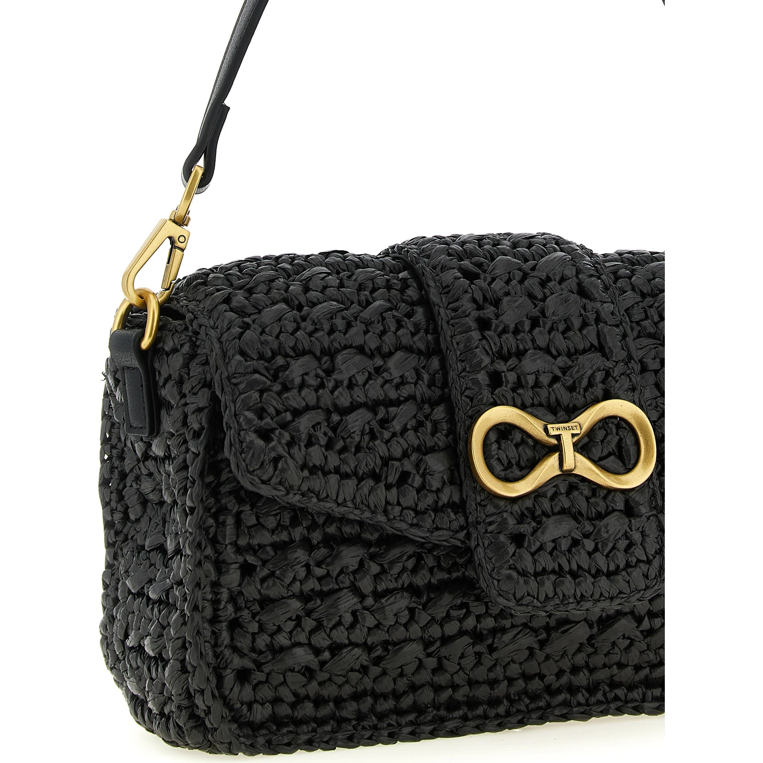 Black Polypropylene Crossbody Bag