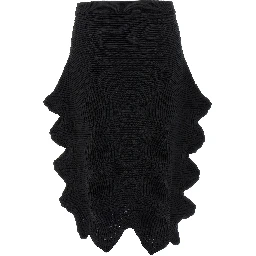 Black Polyester Midi Skirt