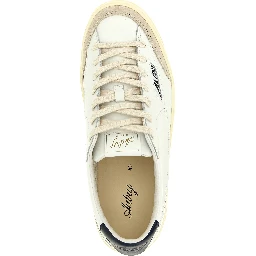 White Cowhide Low Top Sneakers