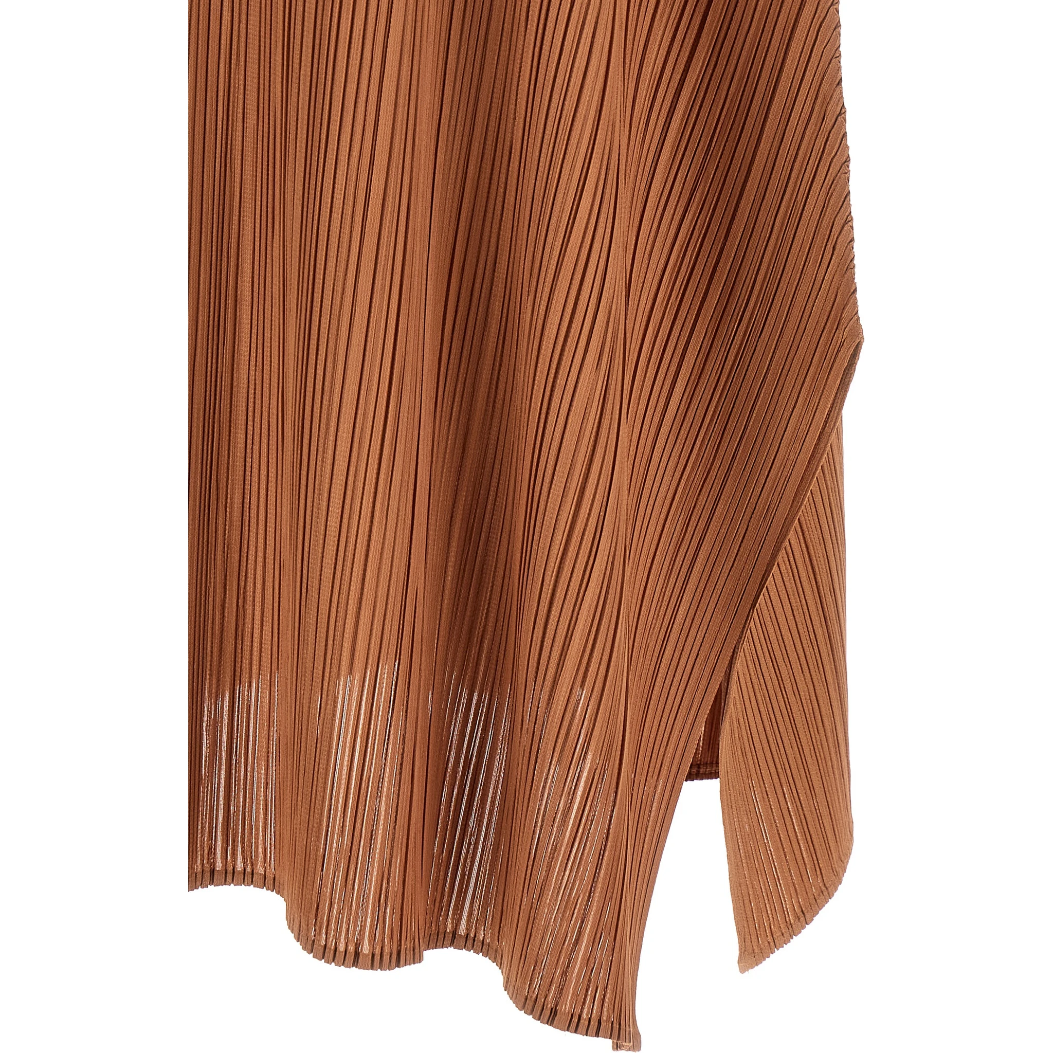 Brown Polyester Midi Dress