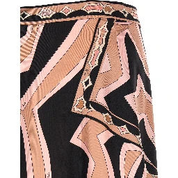 Multicolor Silk Long Skirt
