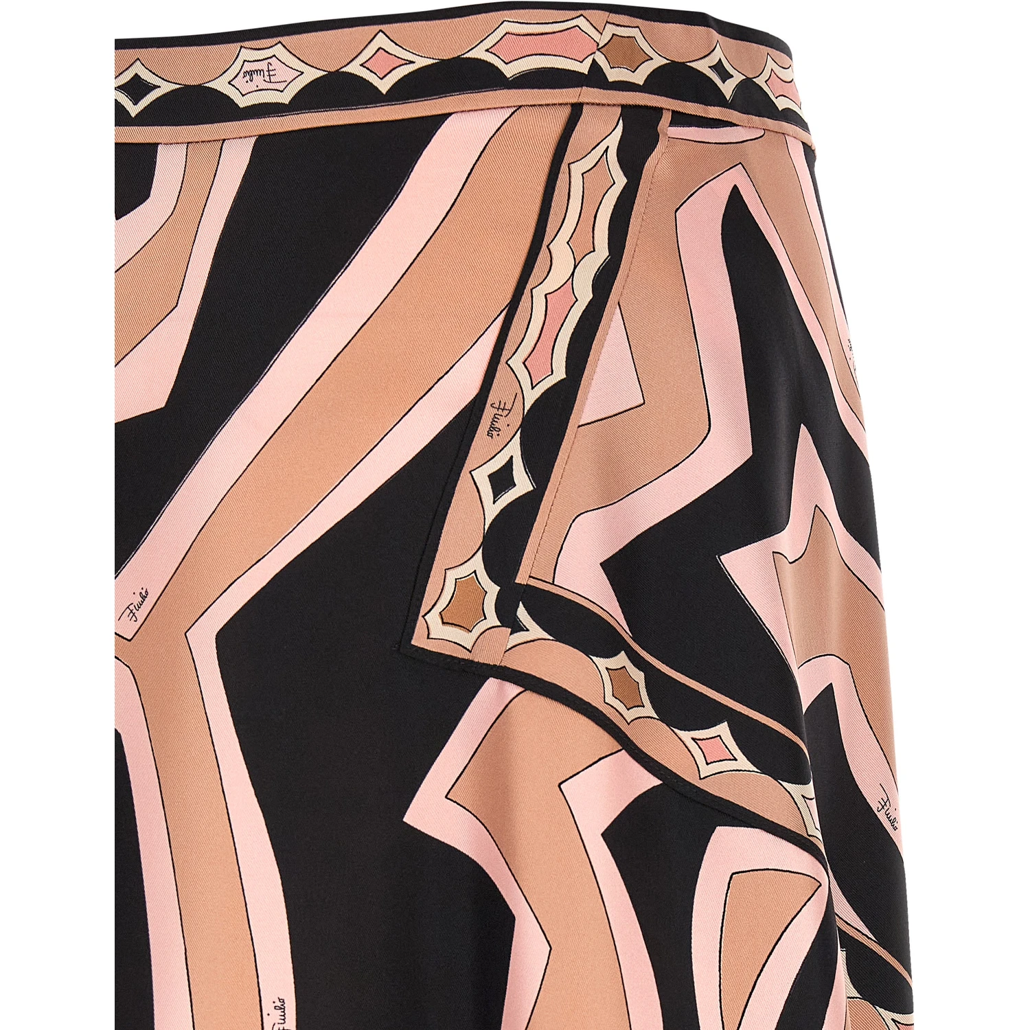 Multicolor Silk Long Skirt