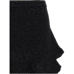 Black Polyester Midi Skirt