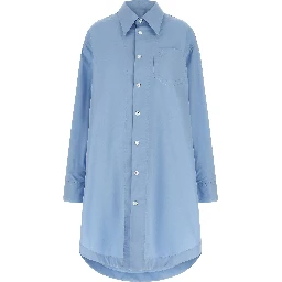 Blue Cotton Midi Dress