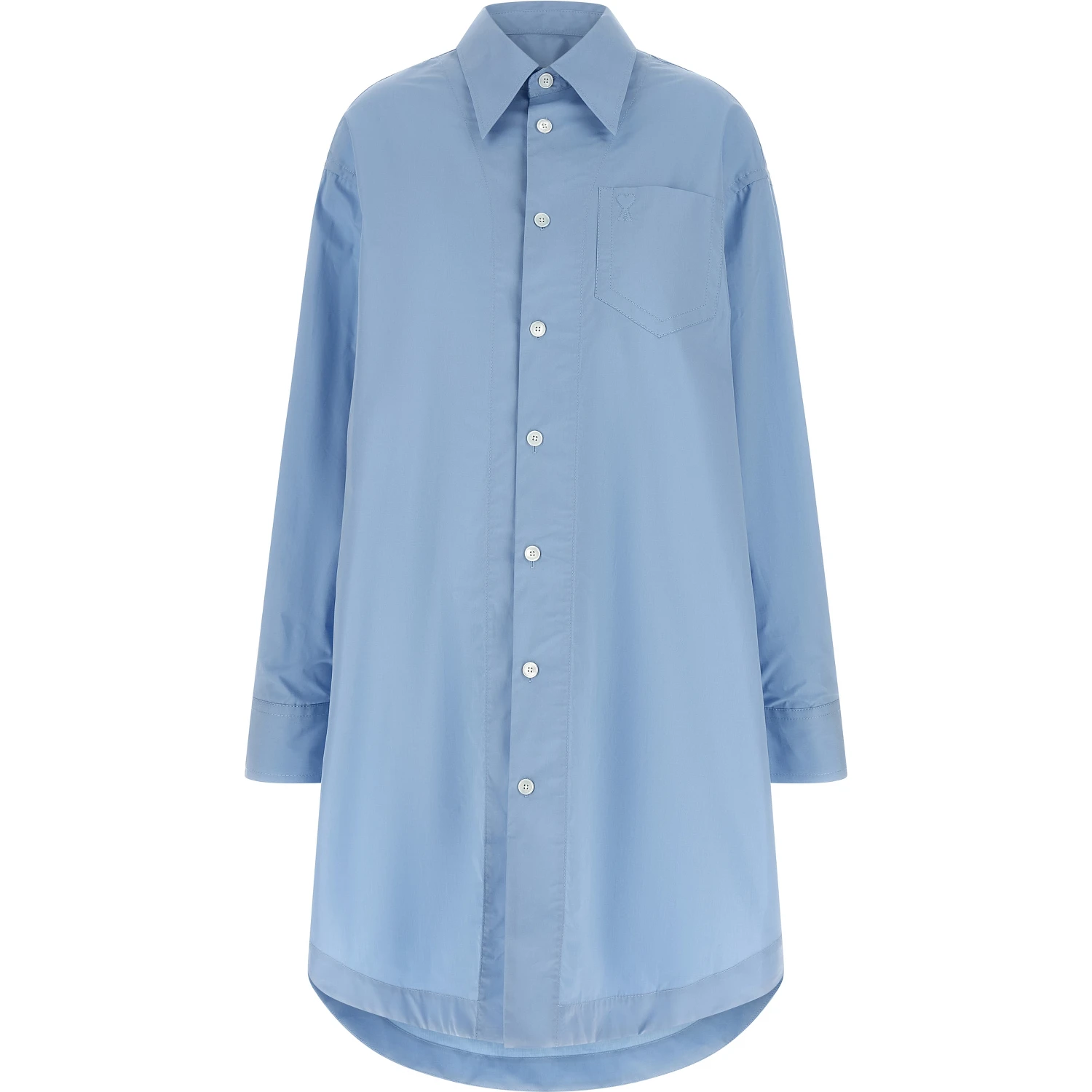 Blue Cotton Midi Dress